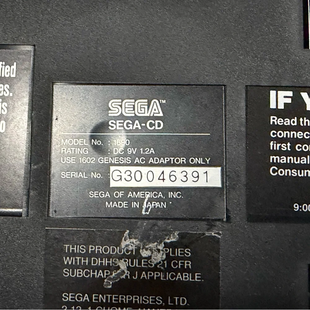 SEGA CD Model 1 + Genesis Working Tested +controller +AV Cables And 4 Games